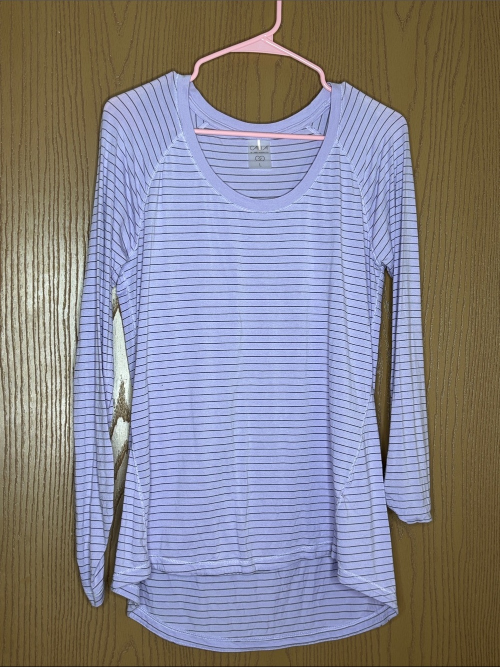 CALIA by Carrie Underwood Light Lavender Striped Long Sleeve Top